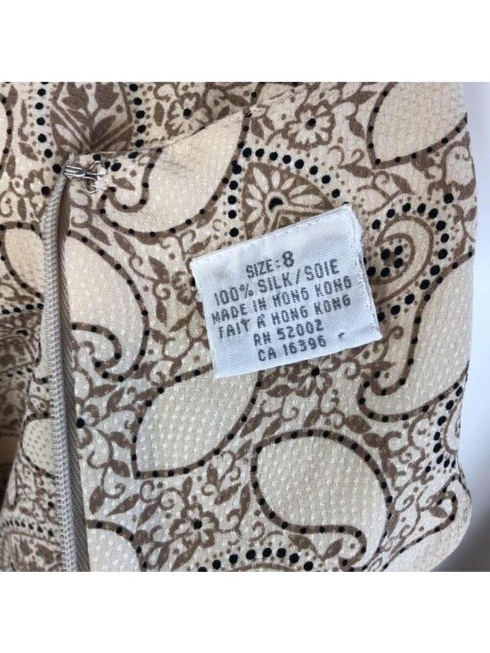 VINTAGE Liz Claiborne Paisley Silk Dress - M - Picture 9 of 9